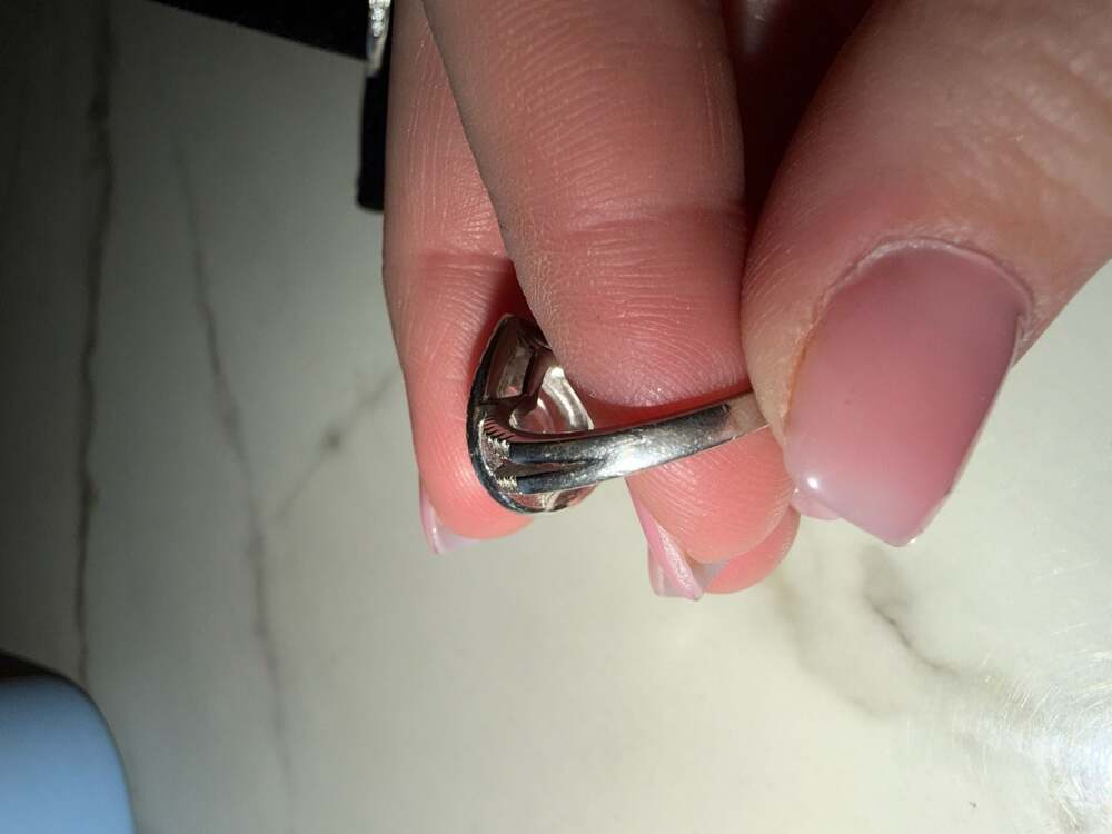 Pear Cut Double Halo Split Shank Sterling Silver Ring Size 6.5-7 - Picture 12 of 12